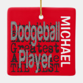 ドッジボール選手の超常者カスタム セラミックオーナメント (裏面)