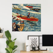 ドッジモータースピードボートヴィンテージアンティーク列海 ポスター (ホームオフィス)