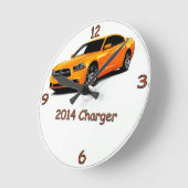 ドッジ充電器 ラウンド壁時計 (傾斜)