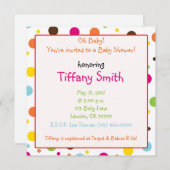 ドッツ、ああベビー!招待されましたからベビーシャワー！、... 招待状 (正面/裏面)