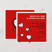 ドッティハーツ 赤い広場 ウェディング招待状 招待状 (正面/裏面)