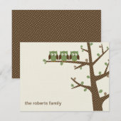 ドッティーオウル三つ子感謝カード 招待状 (正面/裏面)