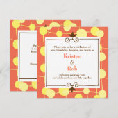 ドッティ (オレンジ ソルベ) ウェディング 招待状 (正面/裏面)