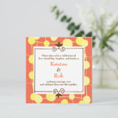 ドッティ (オレンジ ソルベ) ウェディング 招待状 (スタンド正面)