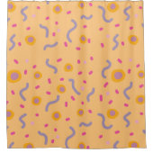 ドットおもしろいハッピーカラフル抽象芸術 シャワーカーテン (正面)