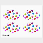 ドットおもしろい 楕円形シール (シート)