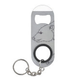 ドットからドットへのホッキョクグマ キーホルダー栓抜き (正面)