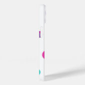 ドットかわいいおもしろいパターンパープルピンクティール(緑がかった色)色名 Case-Mate iPhoneケース (裏面 / 右)