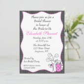 ドットがおしゃれなウェディングシャワーの招待状 招待状 (スタンド正面)