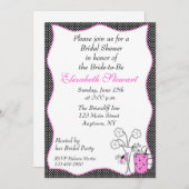 ドットがおしゃれなウェディングシャワーの招待状 招待状 (正面/裏面)
