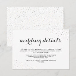 ドットが上品なグレーとホワイトの結婚式の詳細 エンクロージャーカード