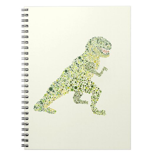 ドットで描かれたT-REX恐竜 ノートブック (正面)