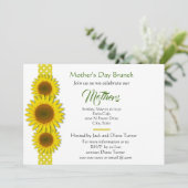 ドットとひまわりの母の日招待状 招待状 (スタンド正面)