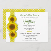 ドットとひまわりの母の日招待状 招待状 (正面/裏面)