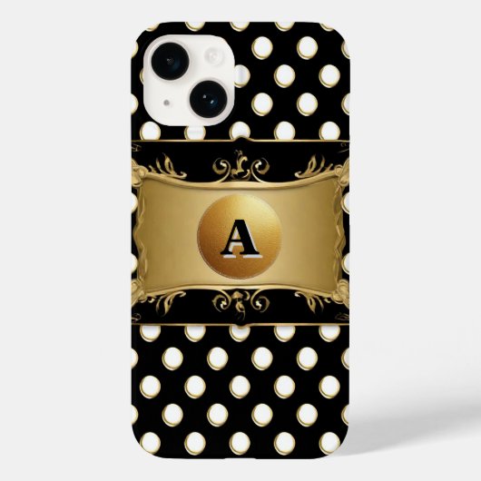 ドットとエレガントな金のエンブレム Case-Mate iPhoneケース (裏面)