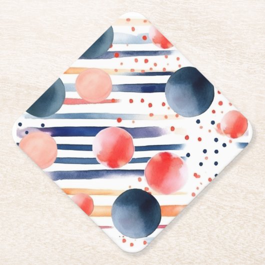 ドットとストライプ5 ペーパーコースター (正面)