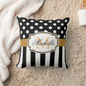 ドットとストライプ クッション (ブランケット)