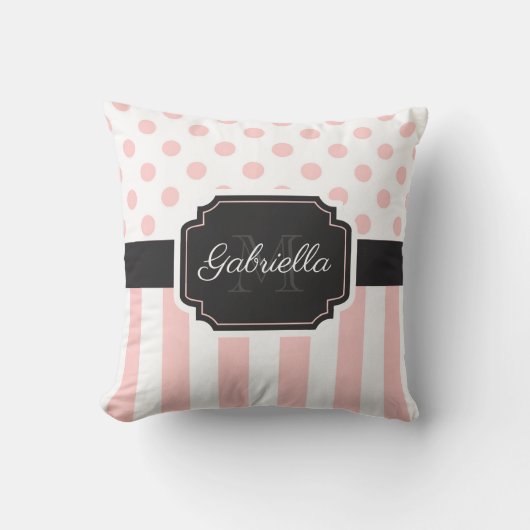 ドットとストライプ クッション (正面)