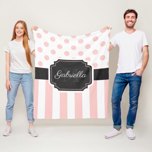 ドットとストライプ フリースブランケット (インサイチュ)