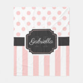 ドットとストライプ フリースブランケット (正面)