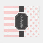 ドットとストライプ フリースブランケット (正面(横))