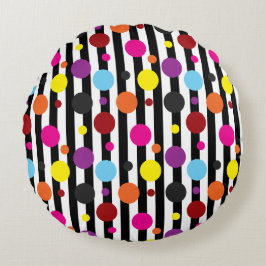 ドットとストライプ ラウンドクッション