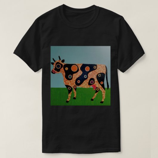 ドットとスポットの牛のTシャツ Tシャツ (デザイン正面)