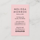 ドットとダッシュInkyブラックピンクモダンシック 名刺 (裏面)