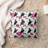 ドットとデイジーフラミンゴ任意の色 クッション (ブランケット)