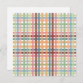 ドットとパステルカラーが織りなすチェック柄パターン シーズンカード (正面/裏面)