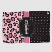 ドットとヒョウ印刷 ゴルフタオル (横)