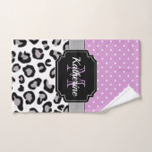 ドットとヒョウ印刷 バスタオルセット (ハンドタオル)