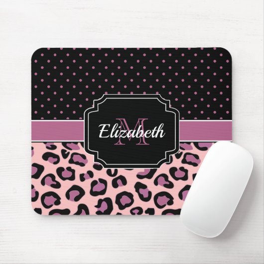 ドットとヒョウ印刷 マウスパッド (マウス)