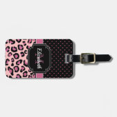 ドットとヒョウ印刷 ラゲッジタグ (正面横)