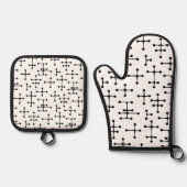 ドットとライン 鍋つかみ&鍋敷きセット (正面)