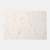 ドットと三角形の紙吹雪パターン ドアマット (正面)