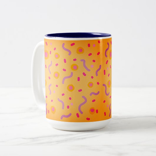 ドットと線 ツートーンマグカップ (正面左)