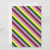 ドットのある多色のストライプ模様 招待状 (正面)