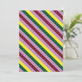 ドットのある多色のストライプ模様 招待状 (スタンド正面)