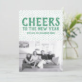 ドットのお祝い ニューミニフォトカード | グリーン シーズンカード (スタンド正面)