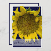 ドットのひまわり ウェディング 招待状 (正面/裏面)