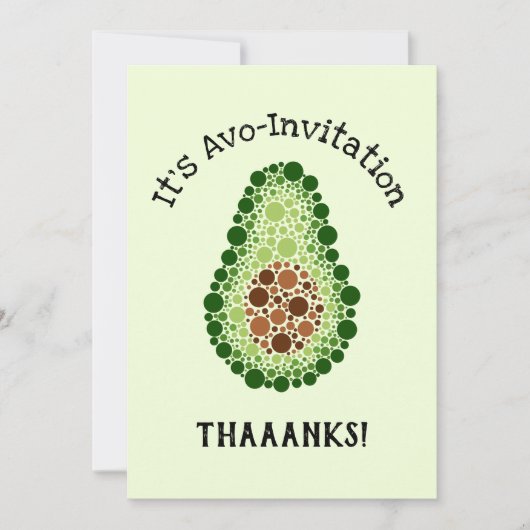 ドットのアボカド 招待状 (正面)