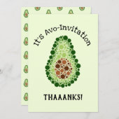 ドットのアボカド 招待状 (正面/裏面)