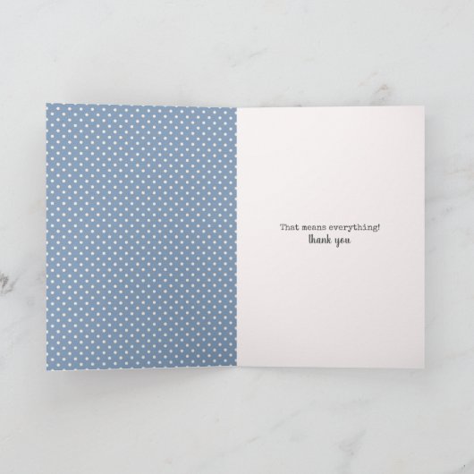 ドットのカードでのお礼の bow カード (内部)