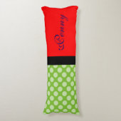 ドットのシームレスなパターンの白いトランザクション。+あなたの背中。 ボディピロー (正面縦)