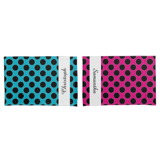 ドットのシームレスなパターン黒/白の輪郭 枕カバー (フロントセット)