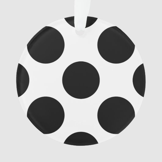 ドットのシームレスなパターン黒+背面 オーナメント (正面)