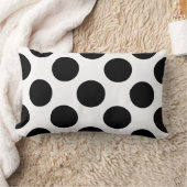ドットのシームレスなパターン黒+背面 ランバークッション (ブランケット)