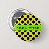 ドットのシームレスなパターン黒+背面 缶バッジ (正面&裏面)