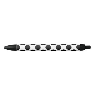 ドットのシームレスなパターン黒+背面 黒ボールペン